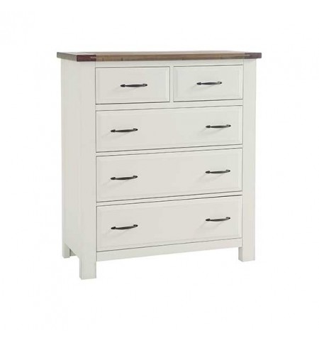 Two-Tone Scalloped 5 Drawer Chest